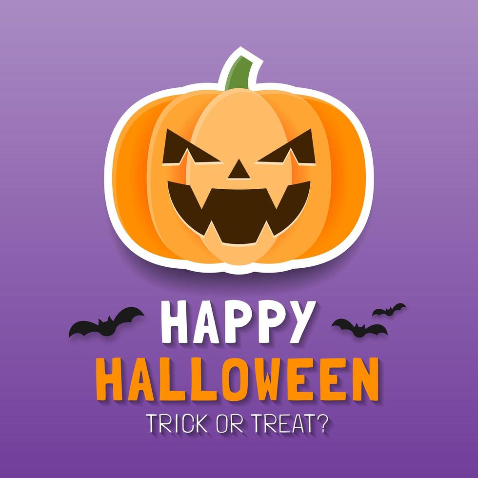 Happy Halloween Banner template with Spooky pumpkin vector