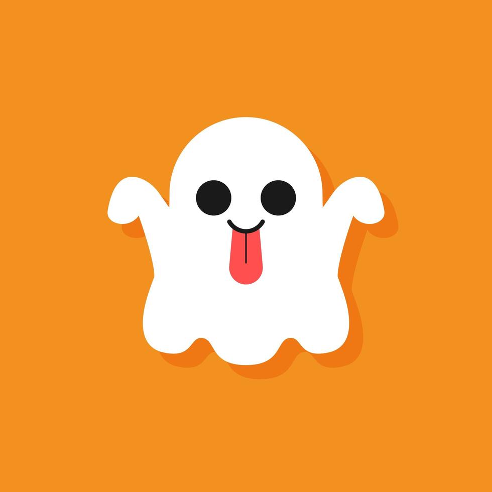 Cute Halloween Ghost Cartoon Character vector