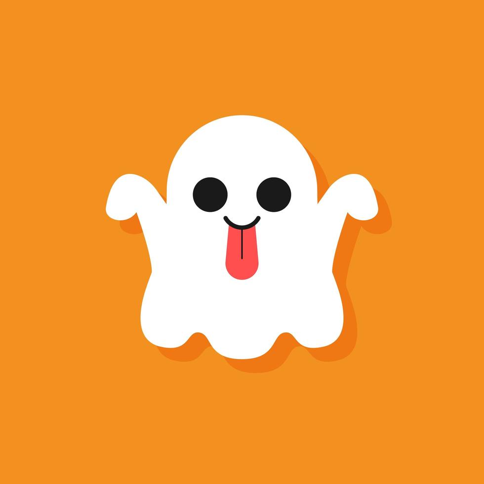 lindo personaje de dibujos animados fantasma de halloween vector