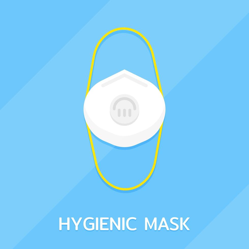 Hygienic face mask flat design icon vector