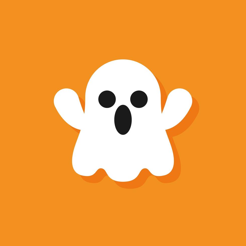 lindo personaje de dibujos animados fantasma de halloween vector