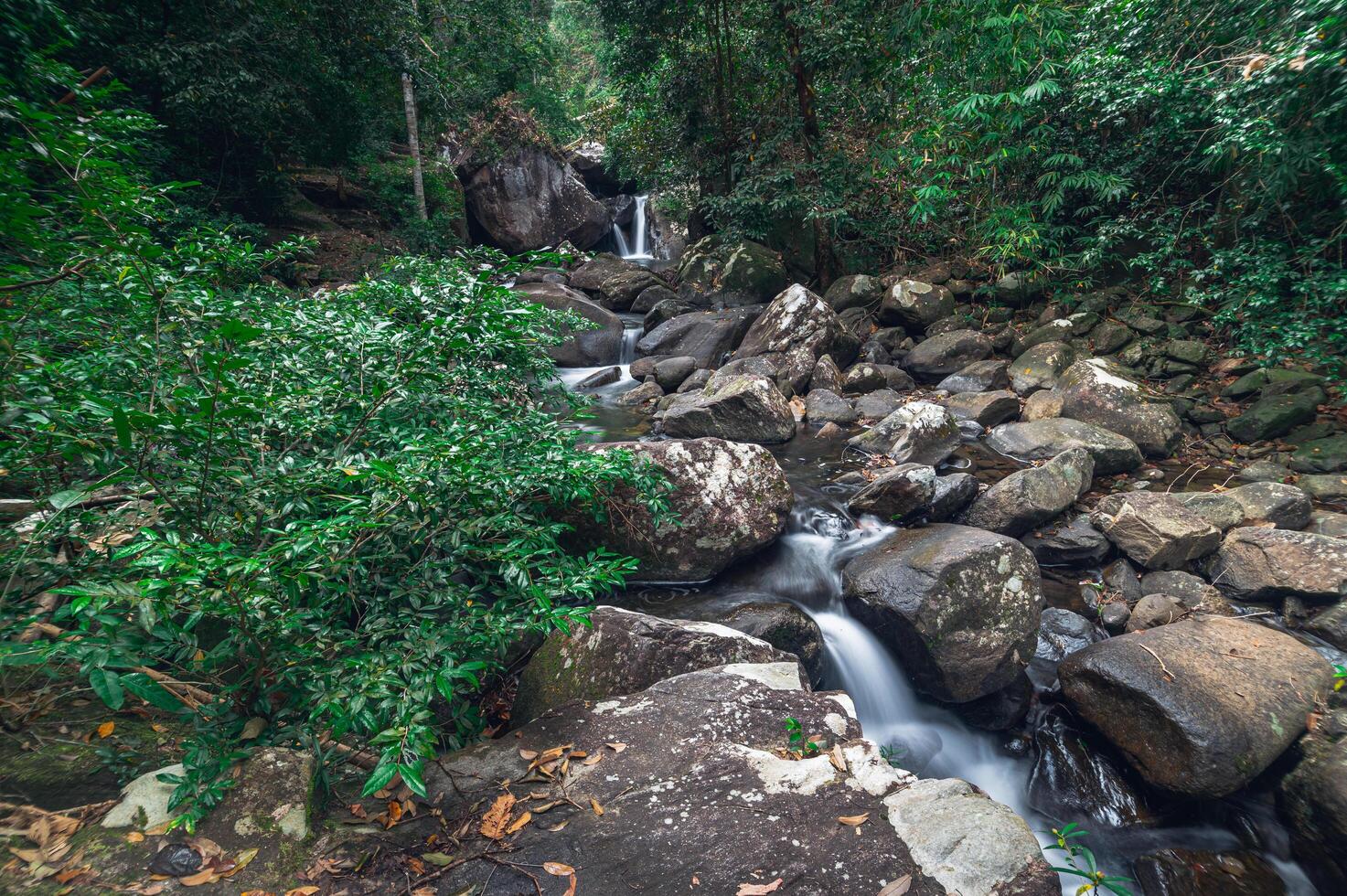 paisaje en el parque nacional de la cascada khao chamao foto