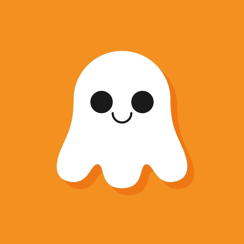 Cute Halloween Ghost Cartoon Character vector