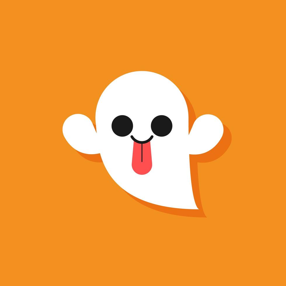 lindo personaje de dibujos animados fantasma de halloween vector