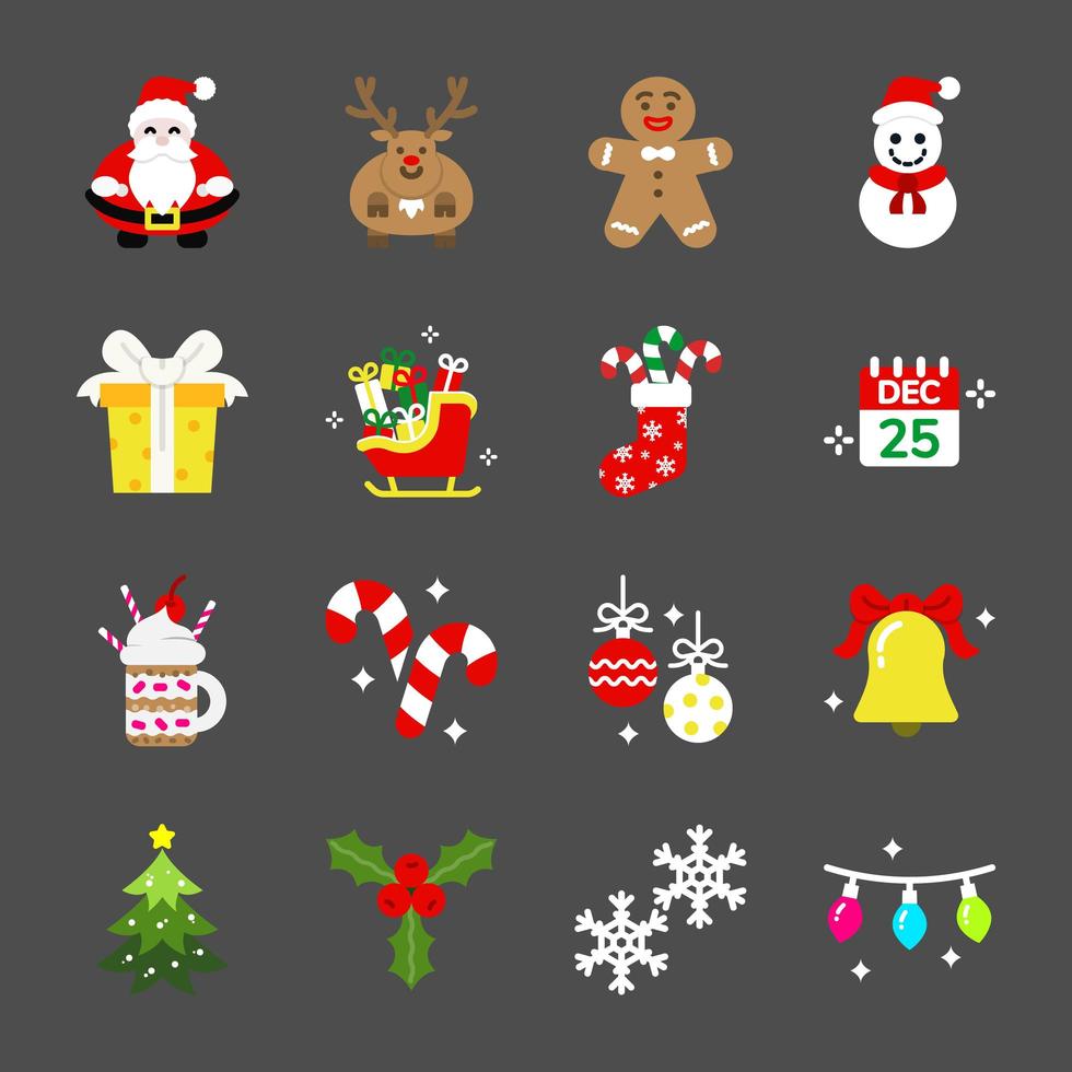 Christmas icon set vector