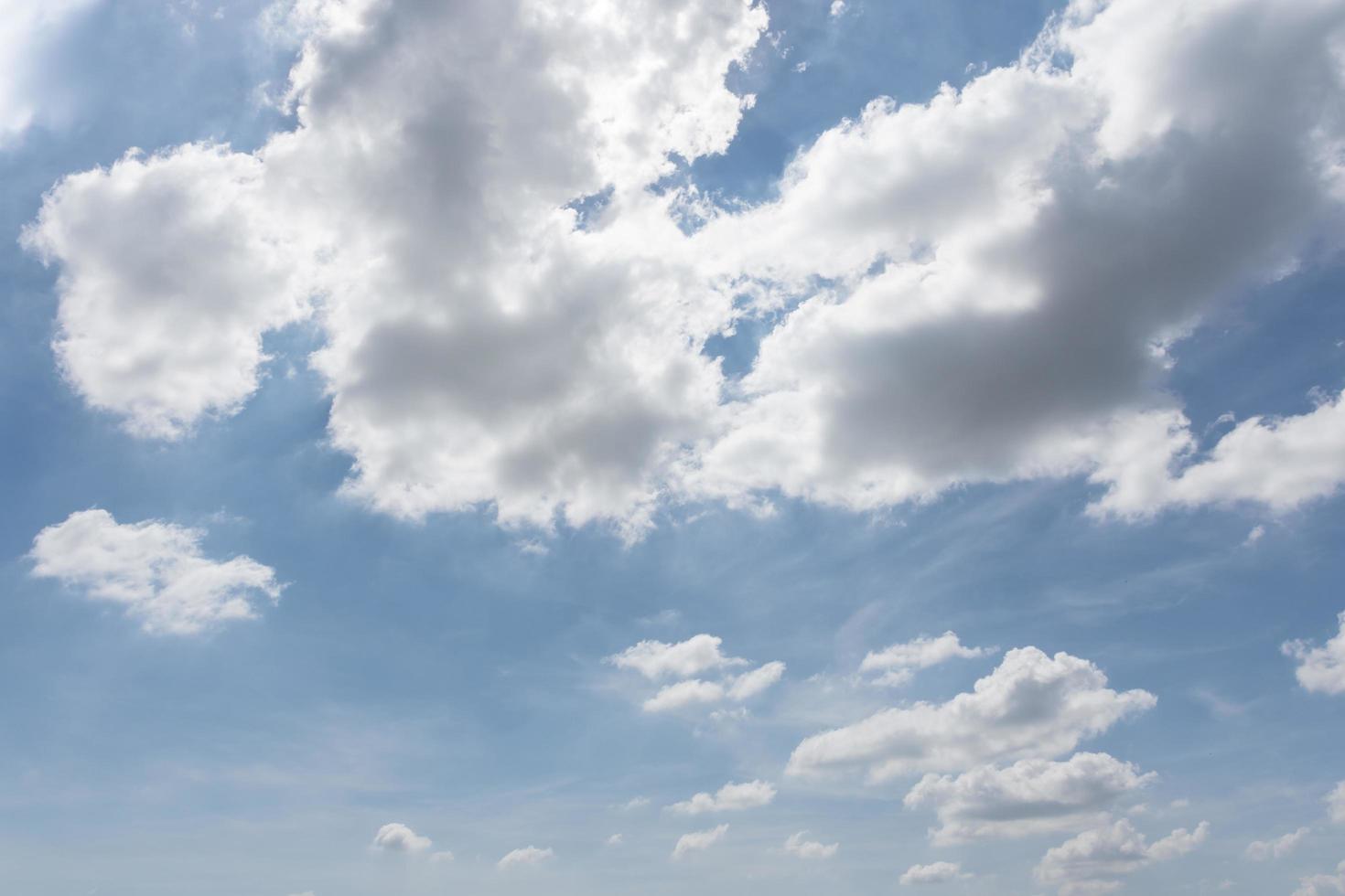 Blue sky with white clouds photo