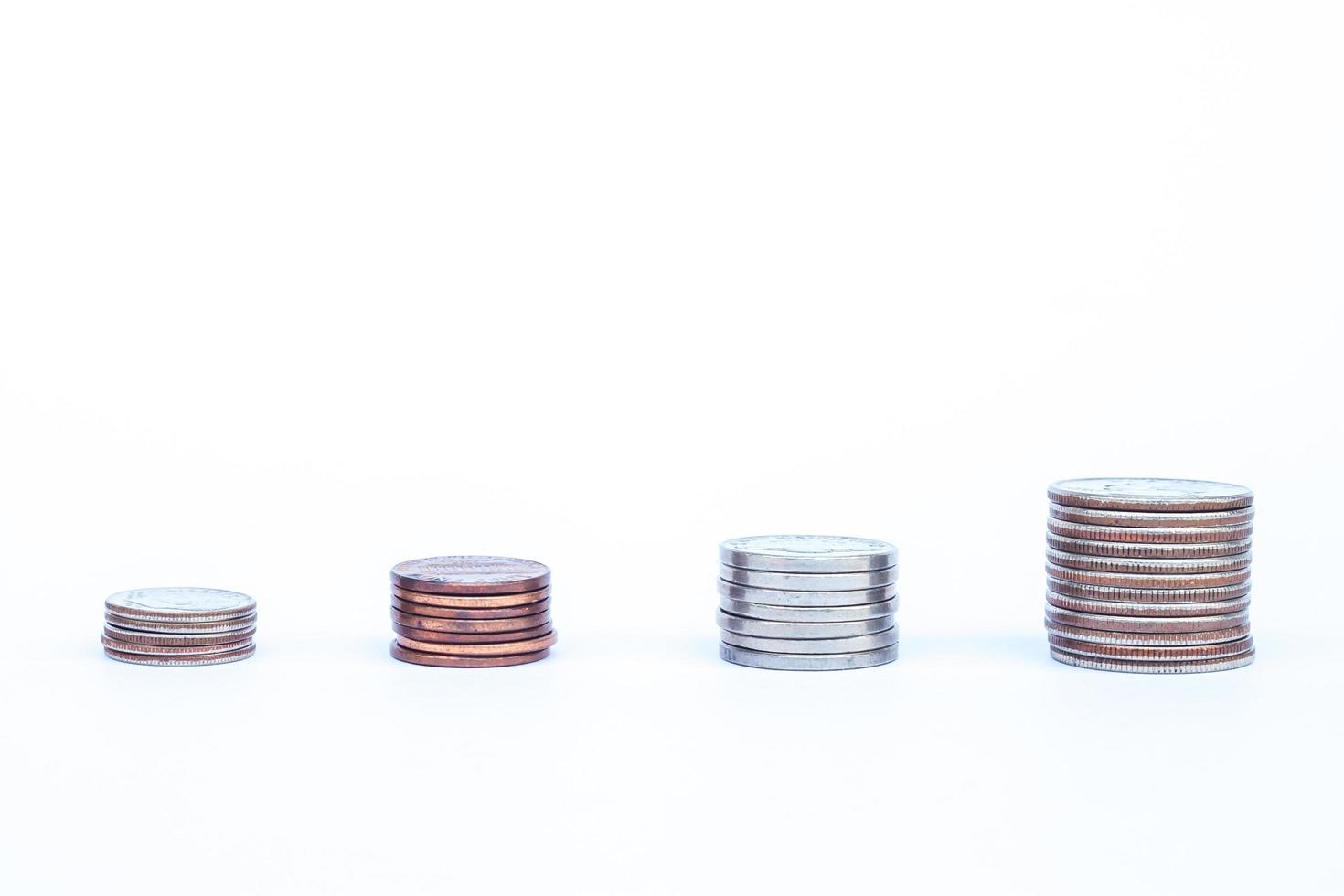 Stack of coins with copy space photo