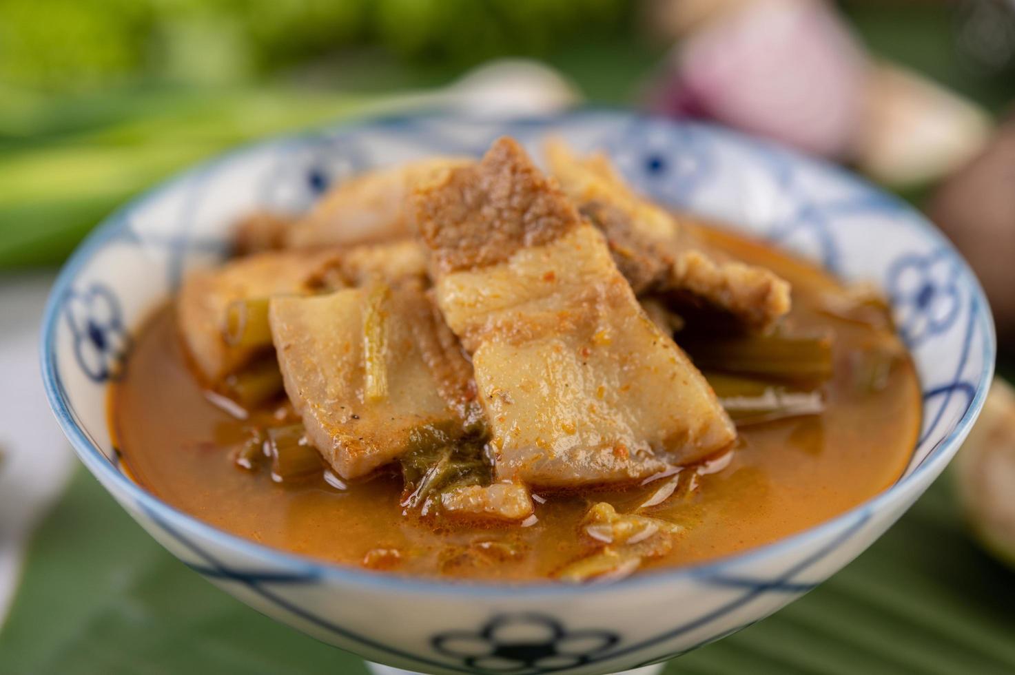 Red curry with pork belly 1827152 Stock Photo at Vecteezy