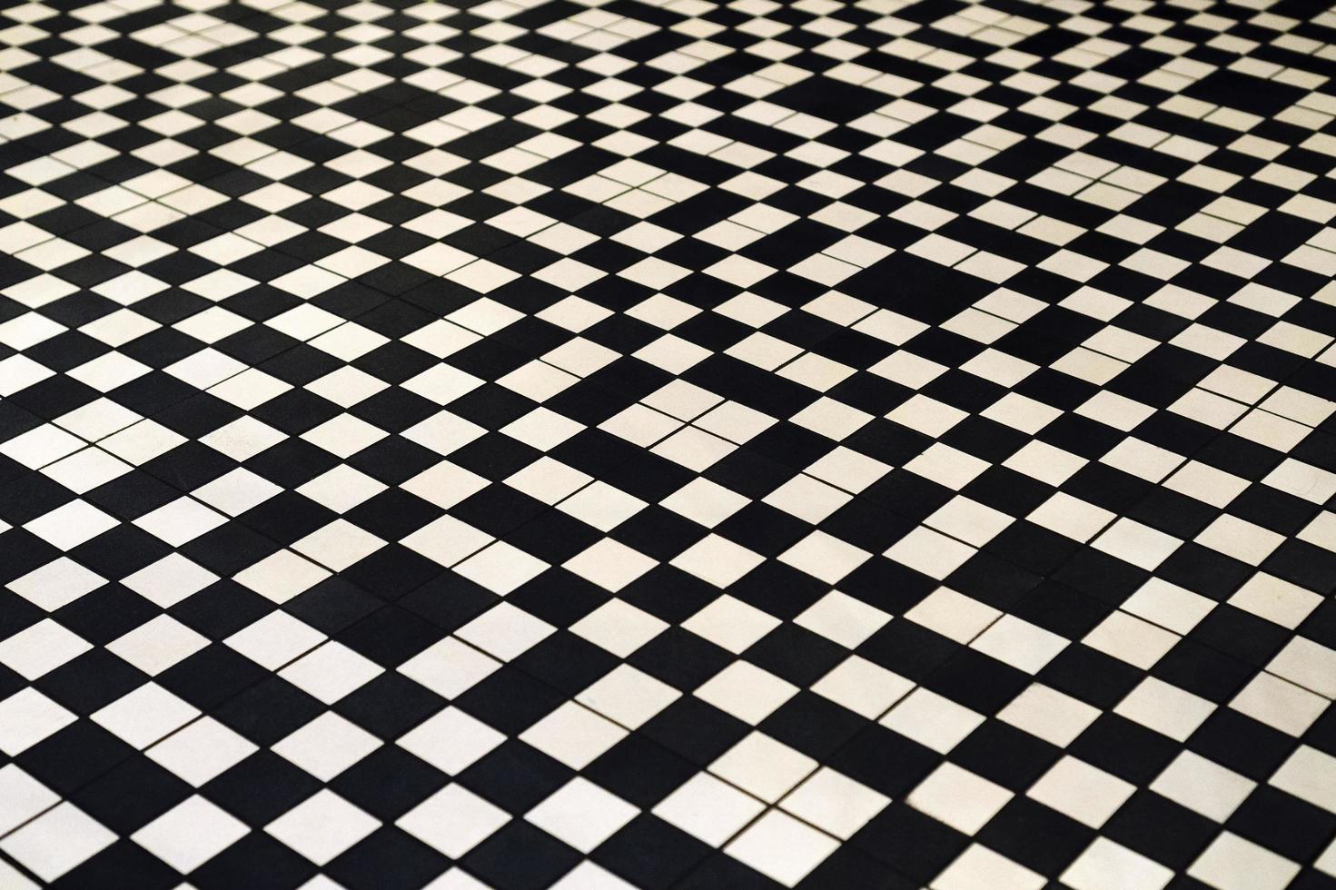 Black and white retro style tile floor photo