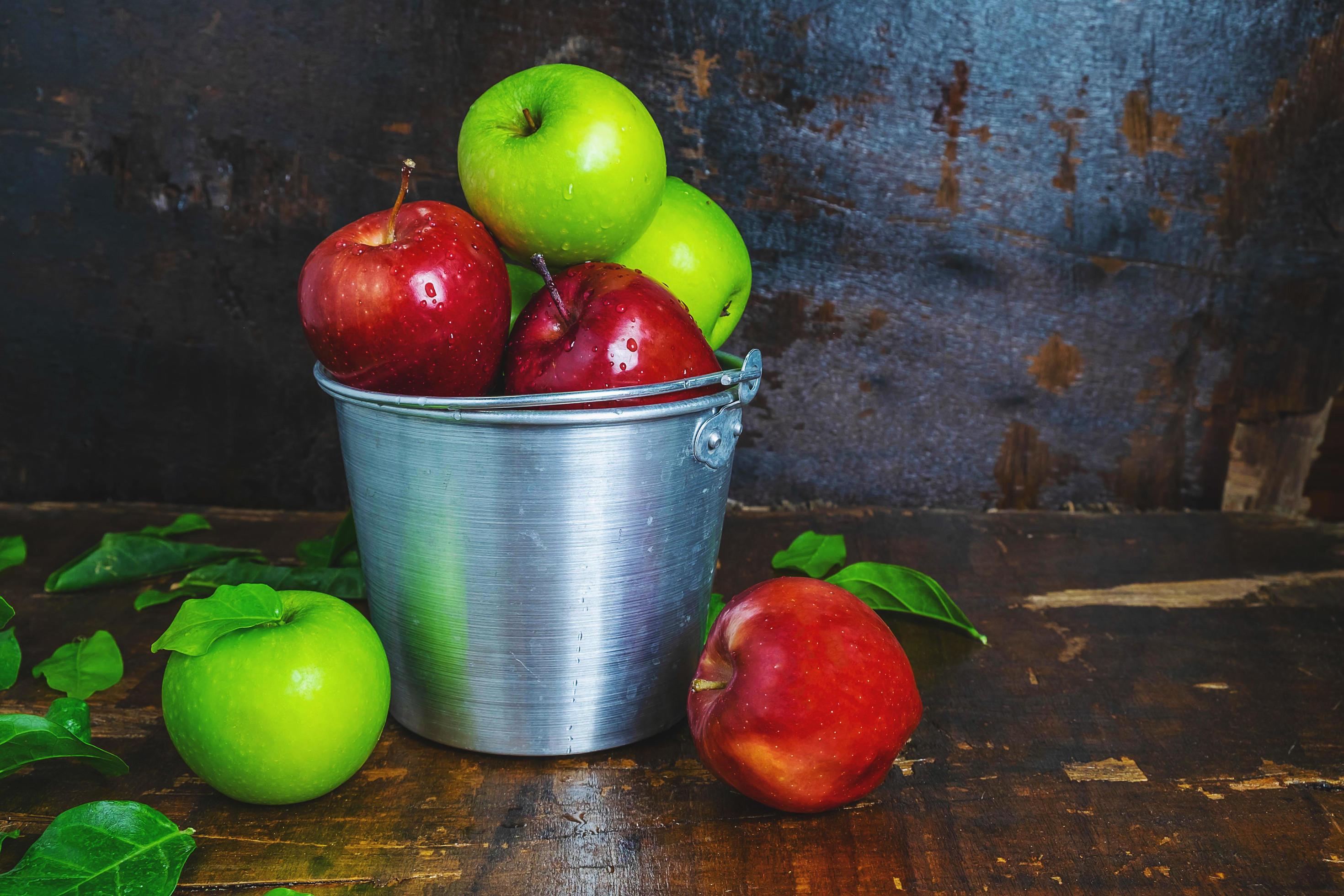 Bucket of apples 1827399 Stock Photo at Vecteezy