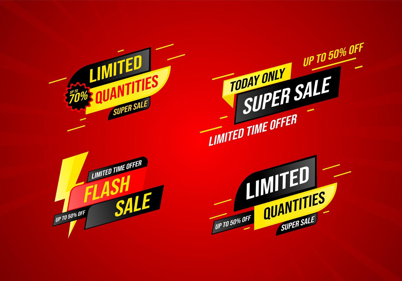 collection of sale banner design template vector