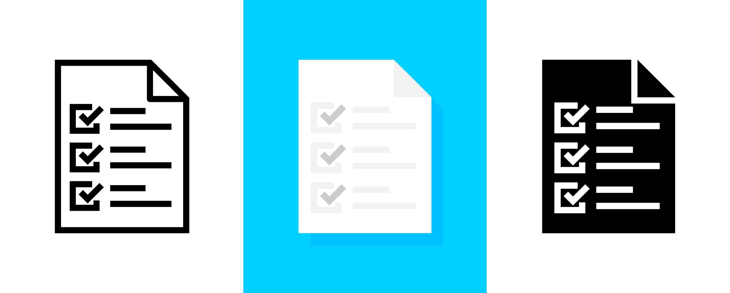 Document Checklist icon set vector