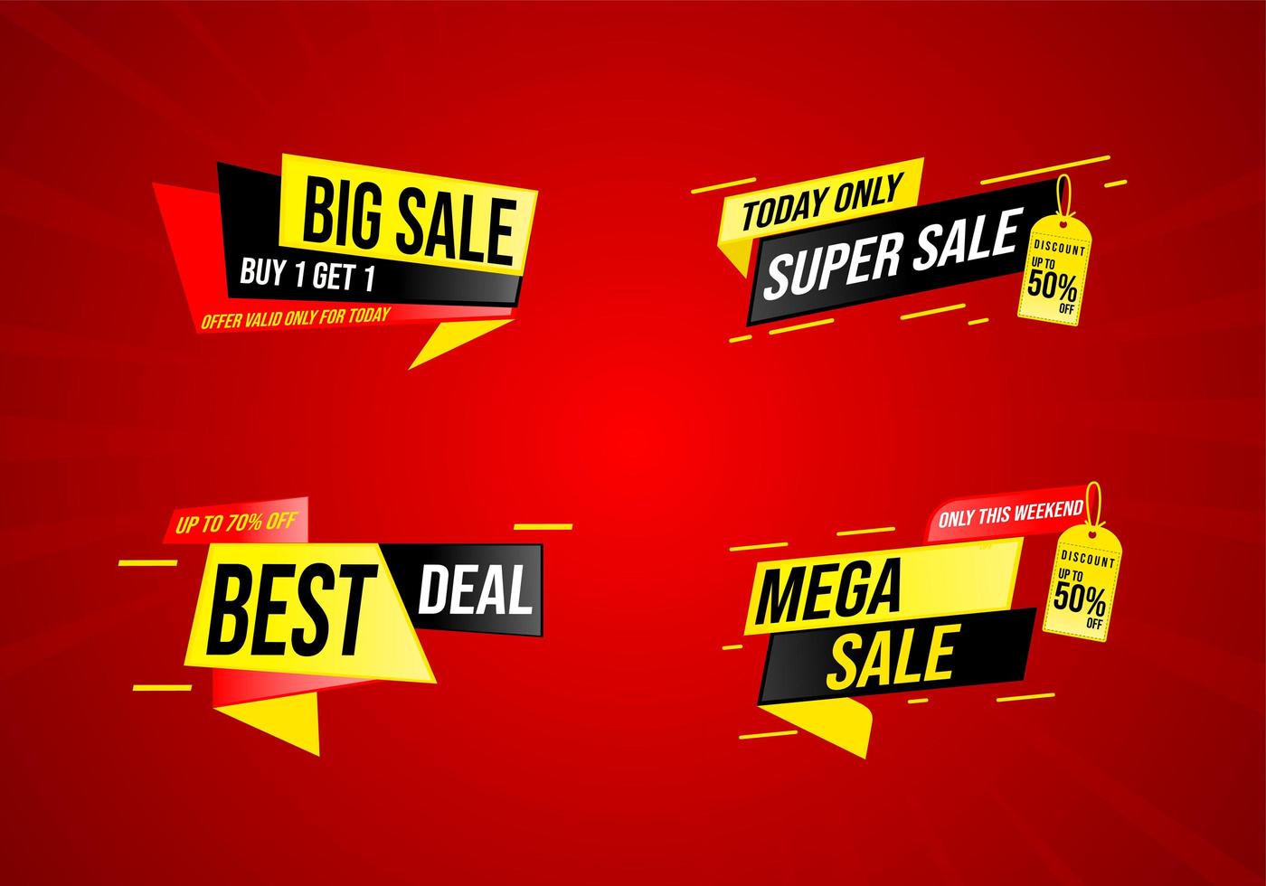 collection of sale banner design template vector