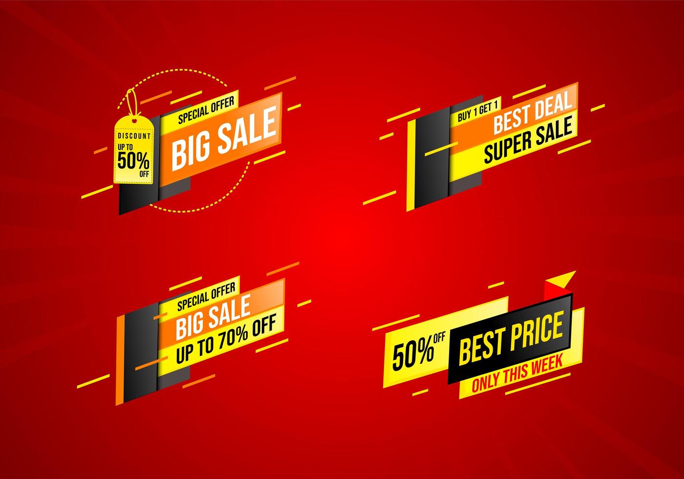collection of sale banner design template vector