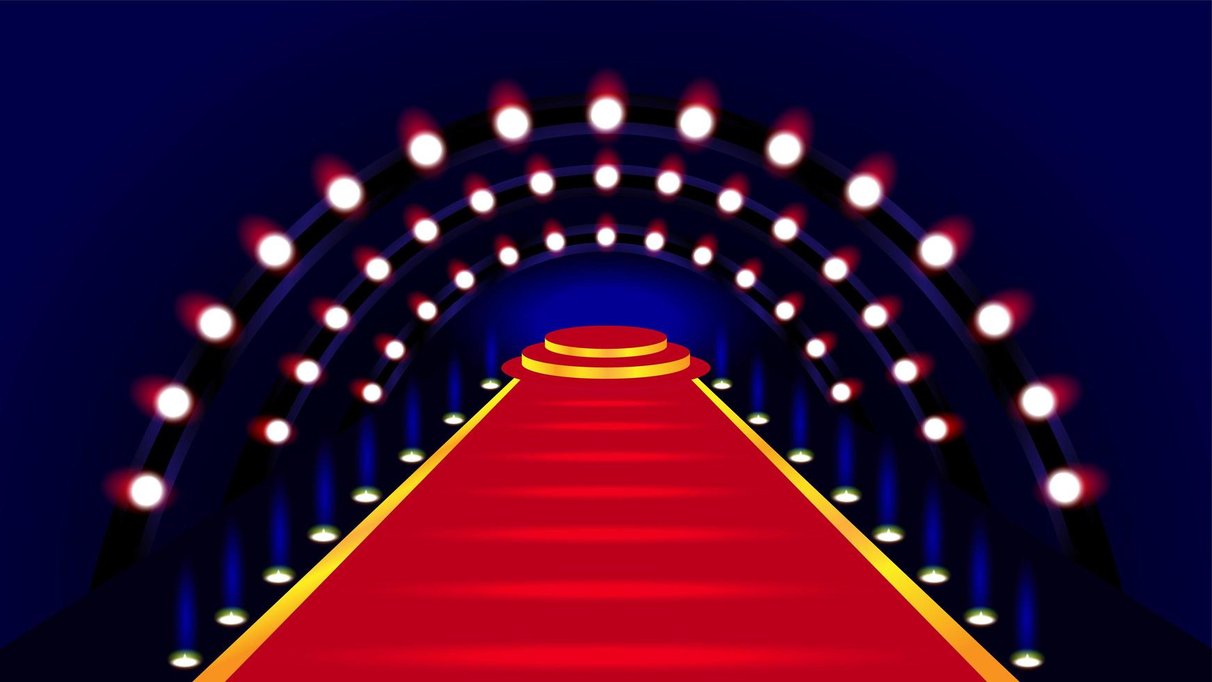 red carpet leading to the stage illustration vector