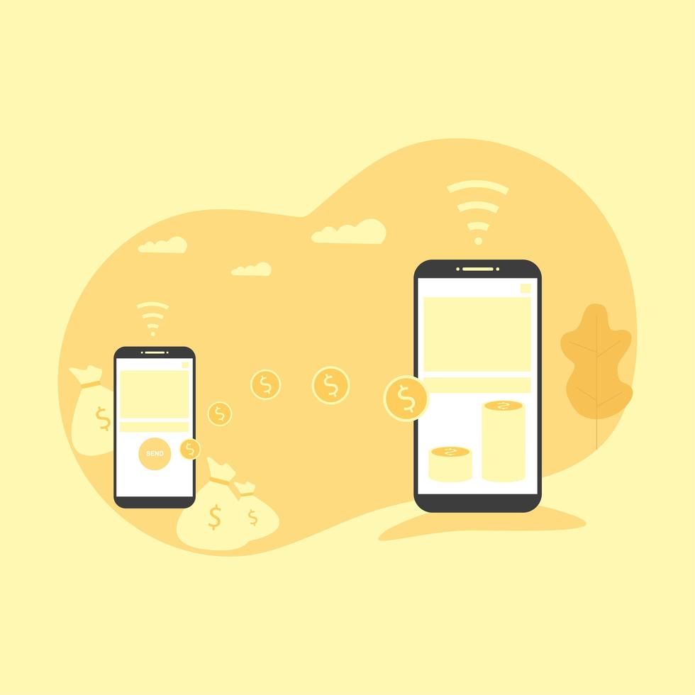 illustration of online payment vector
