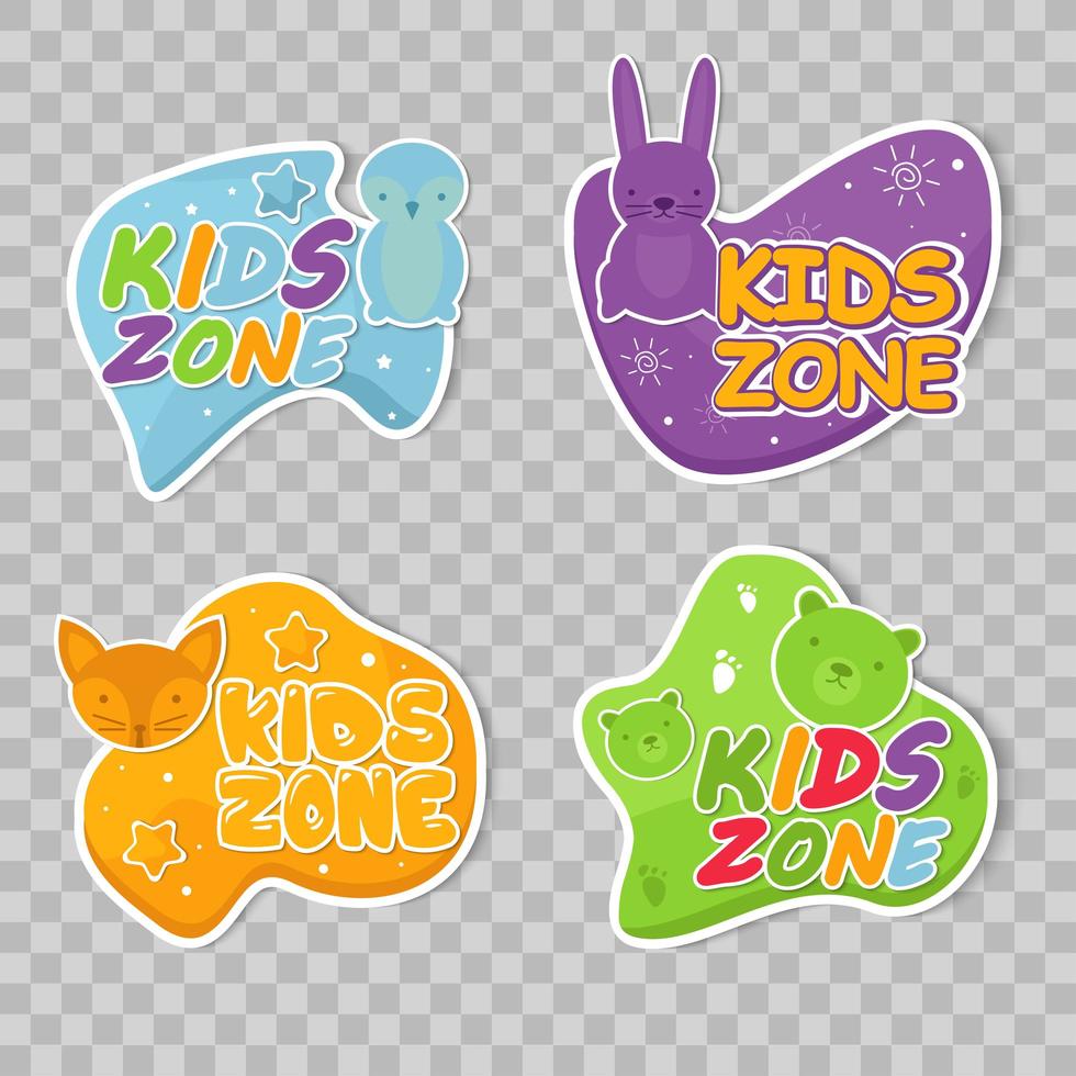 collection of kids zone design vector