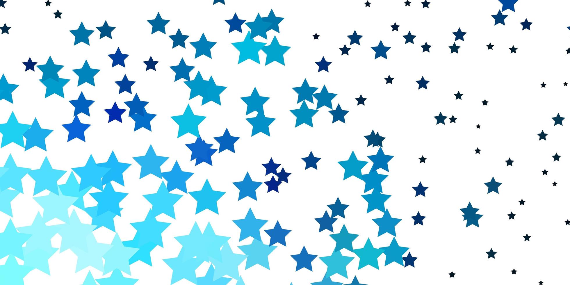 Fondo de vector azul claro con estrellas de colores.