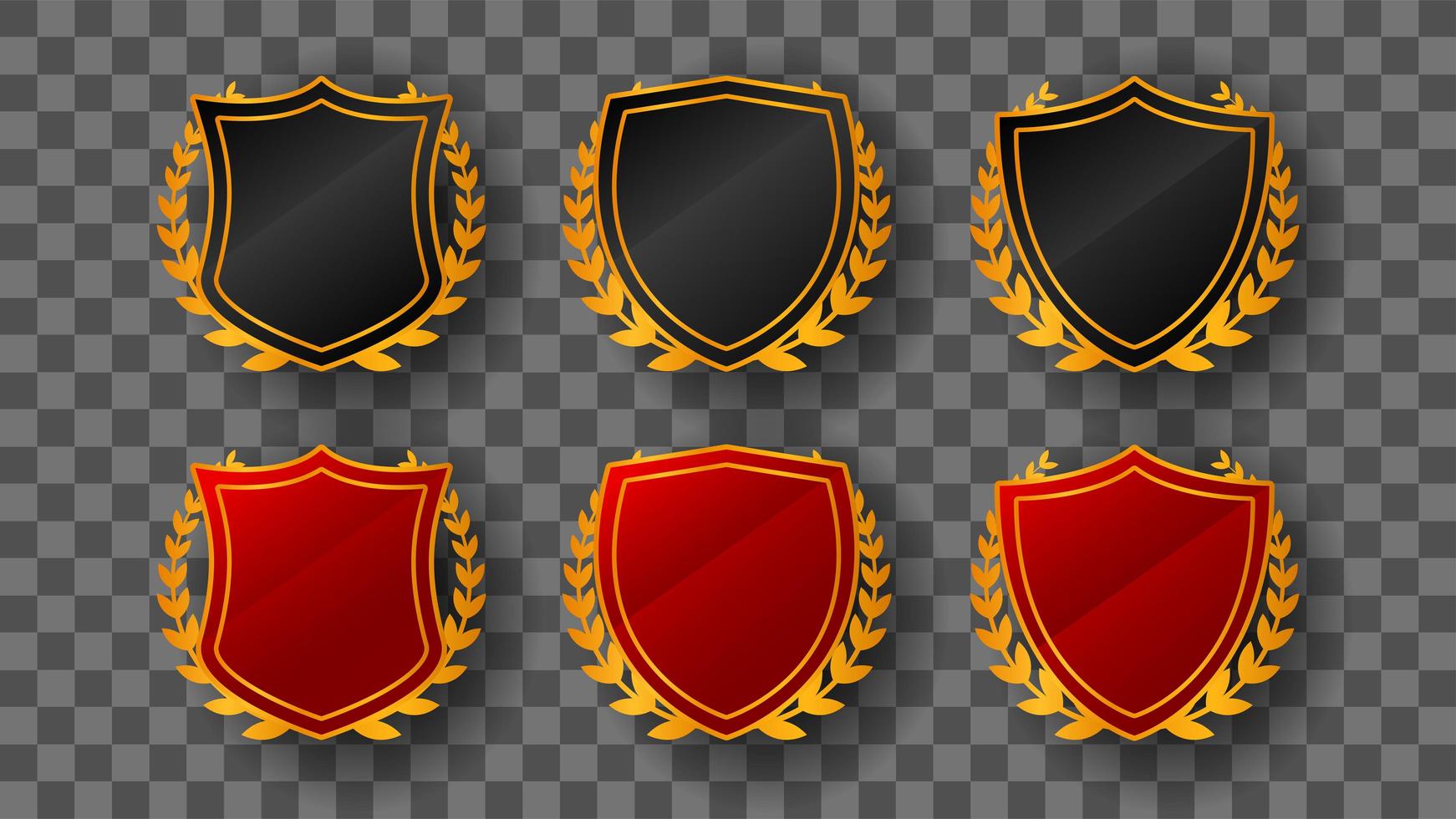 luxury shield badge templates vector