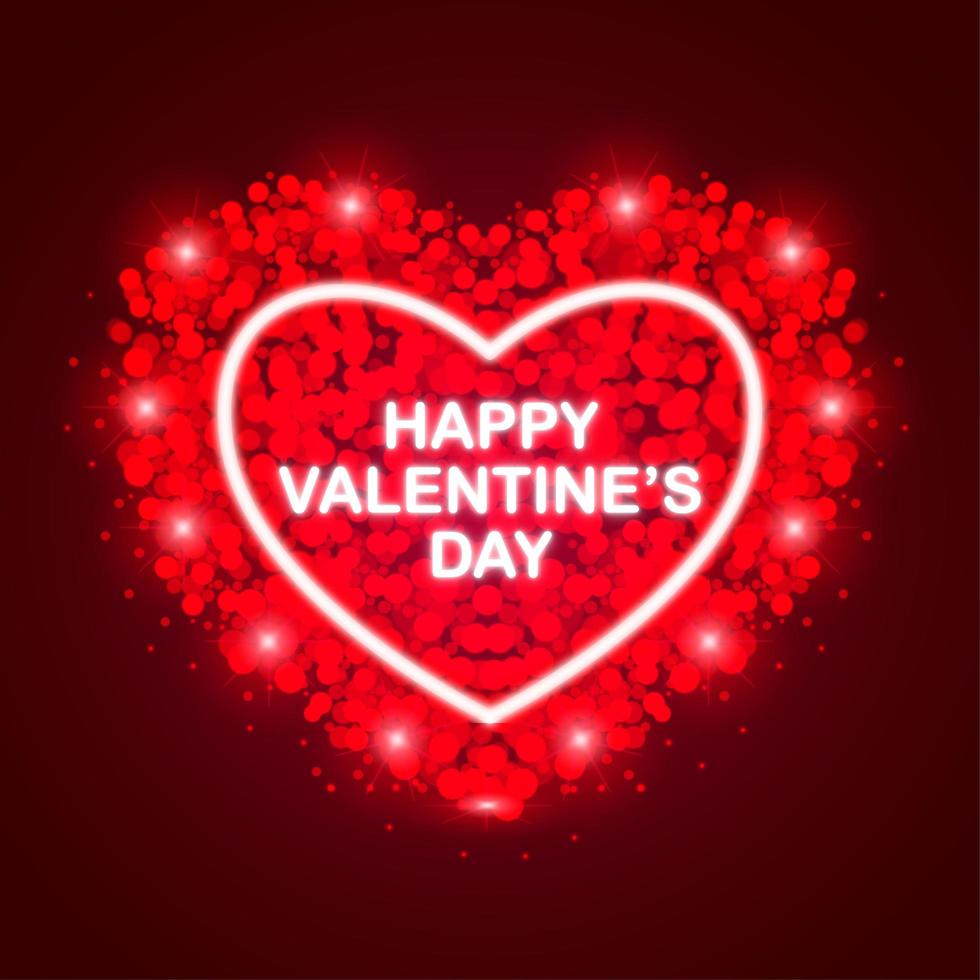 happy valentine's day with heart shape flares vector