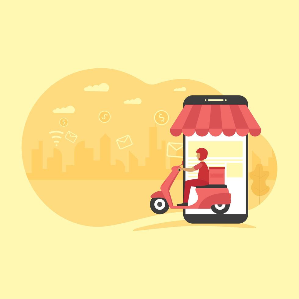 online delivery service illustration vector