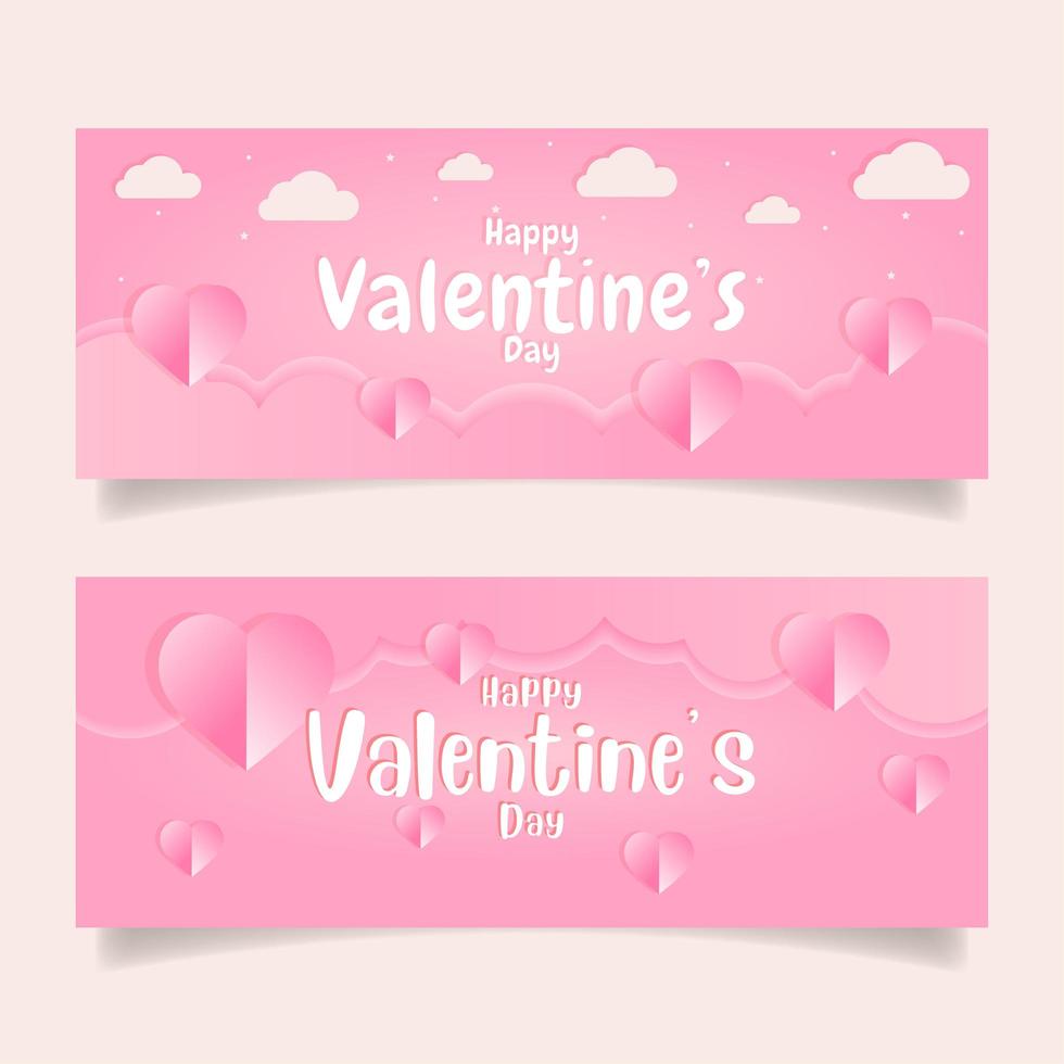 happy valentine's day banner template vector