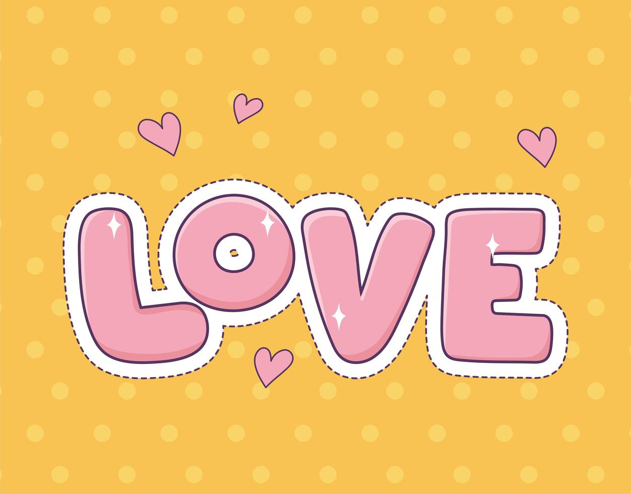 love hearts patch fashion badge sticker decoration icon vector