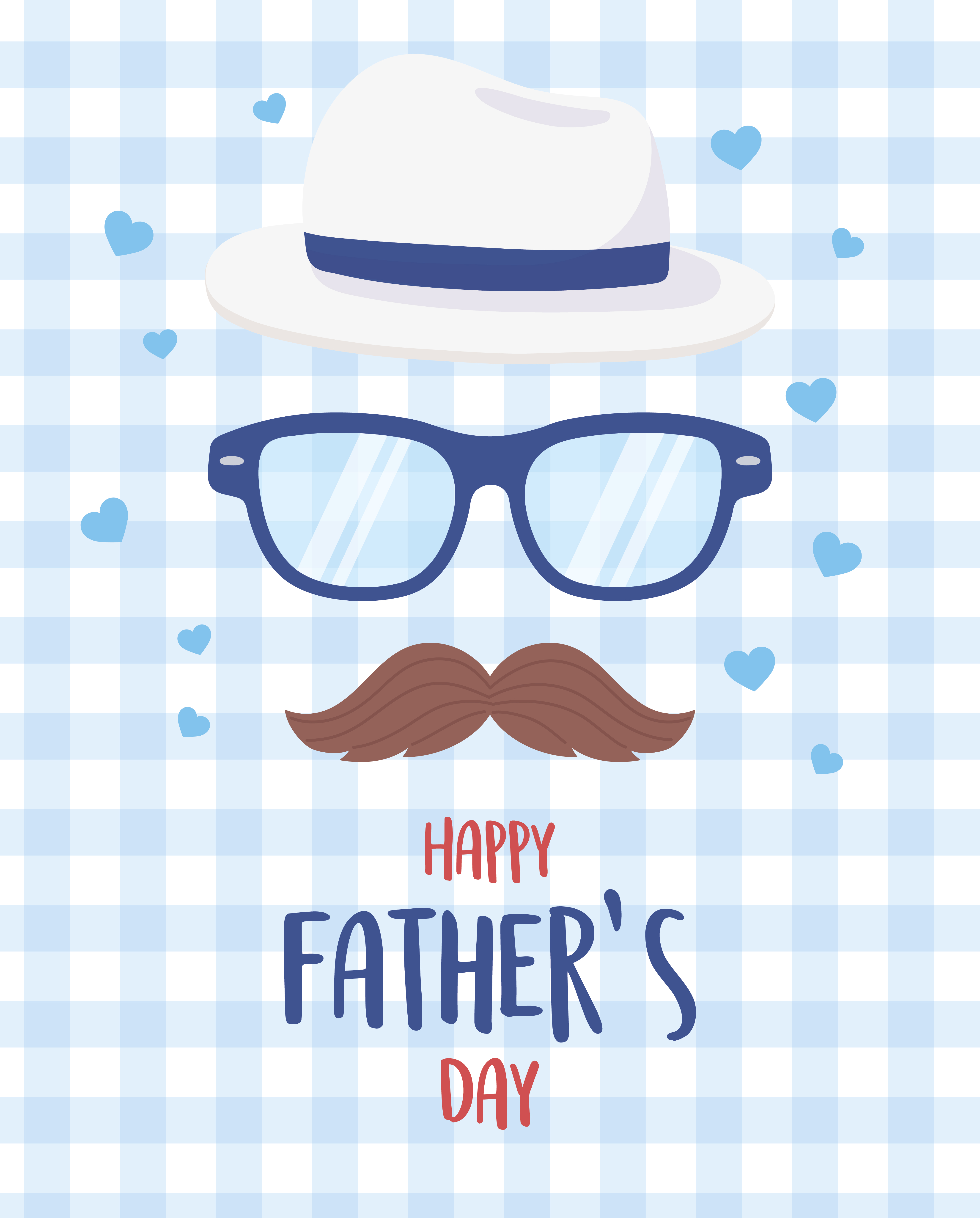 Free Vector  Happy fathers day cap and spectacles on mustache