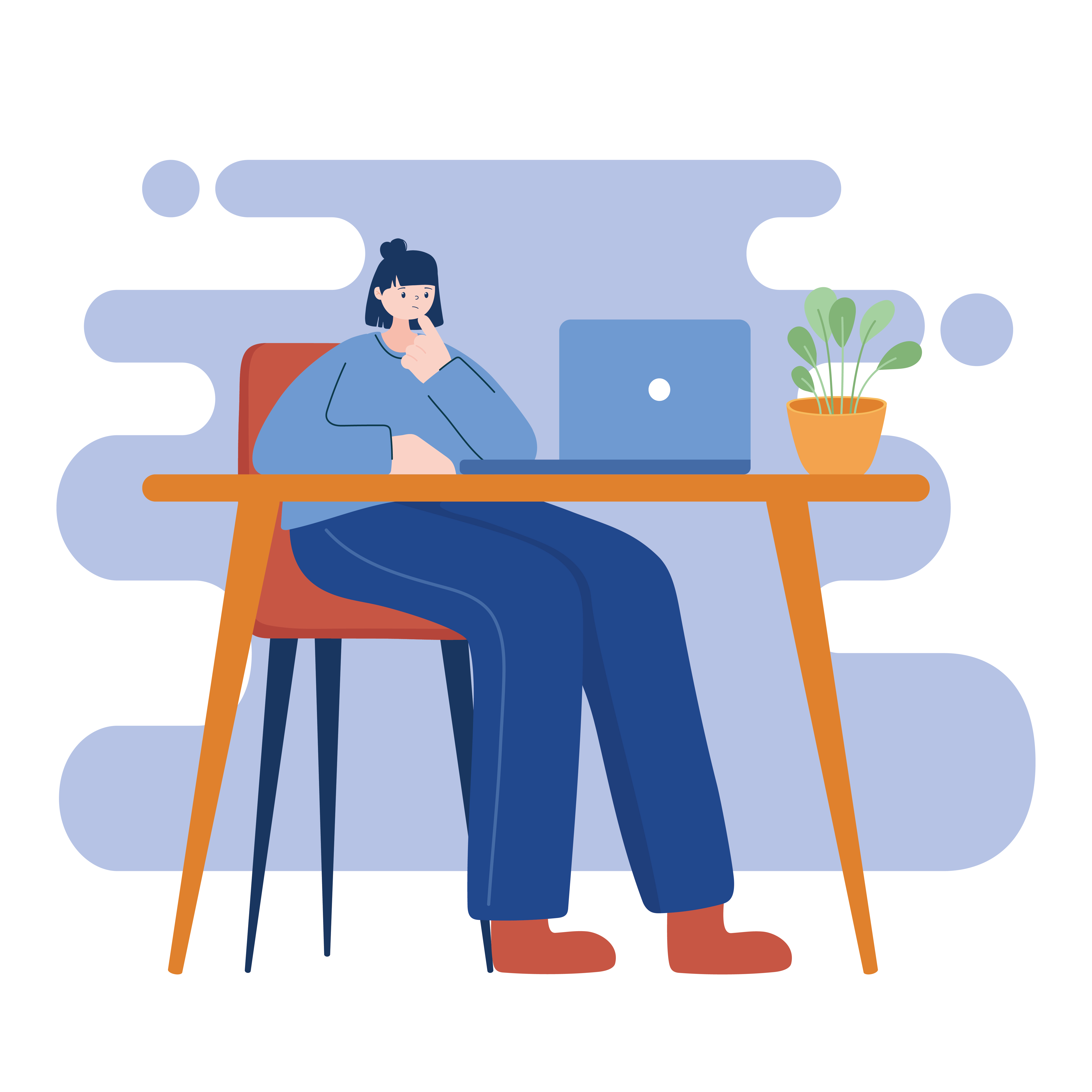 Woman with laptop on desk vector design 1827738 Vector Art at Vecteezy