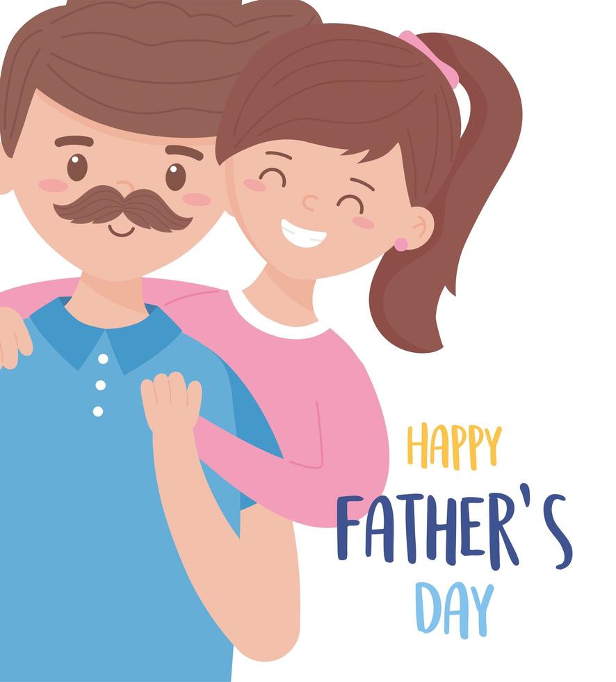 Father with daughter on fathers day vector design