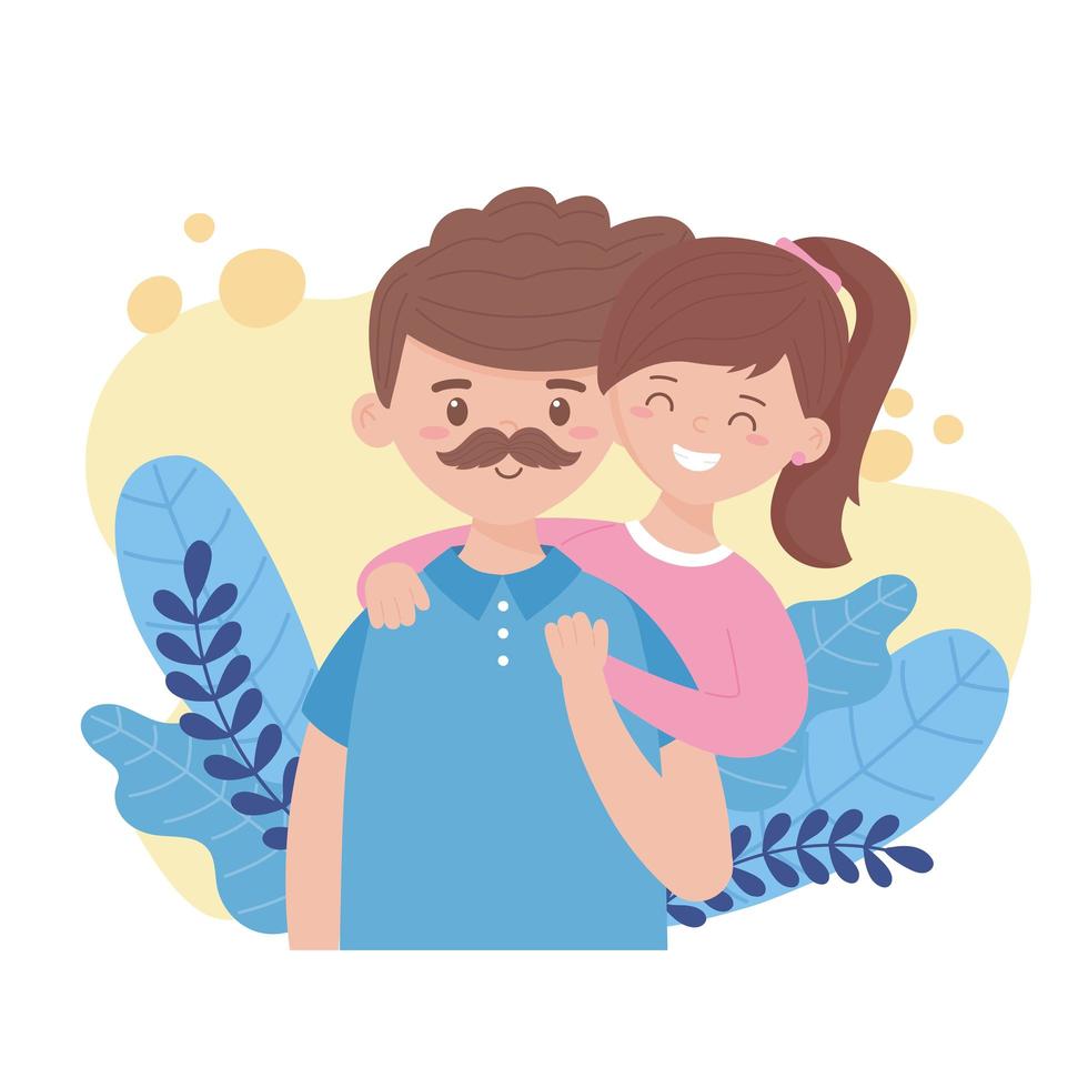 diseño vectorial de padre e hija vector