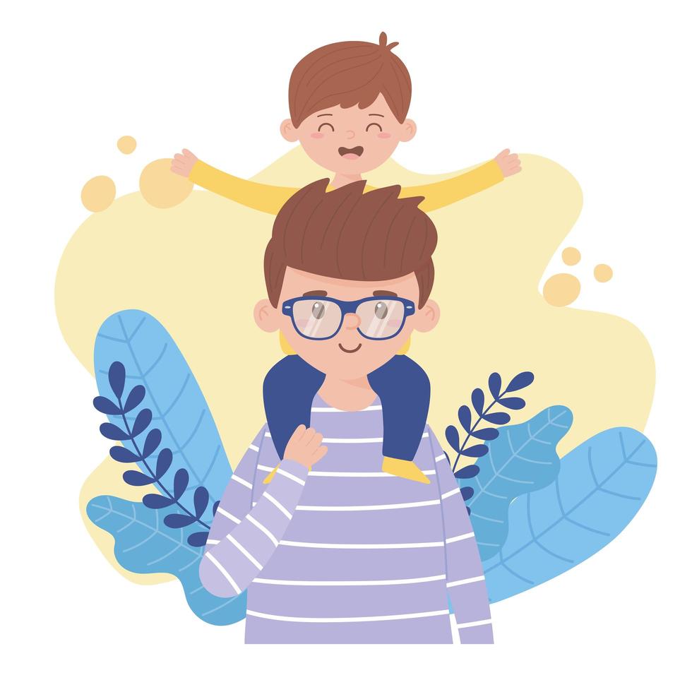 diseño vectorial de padre e hijo vector