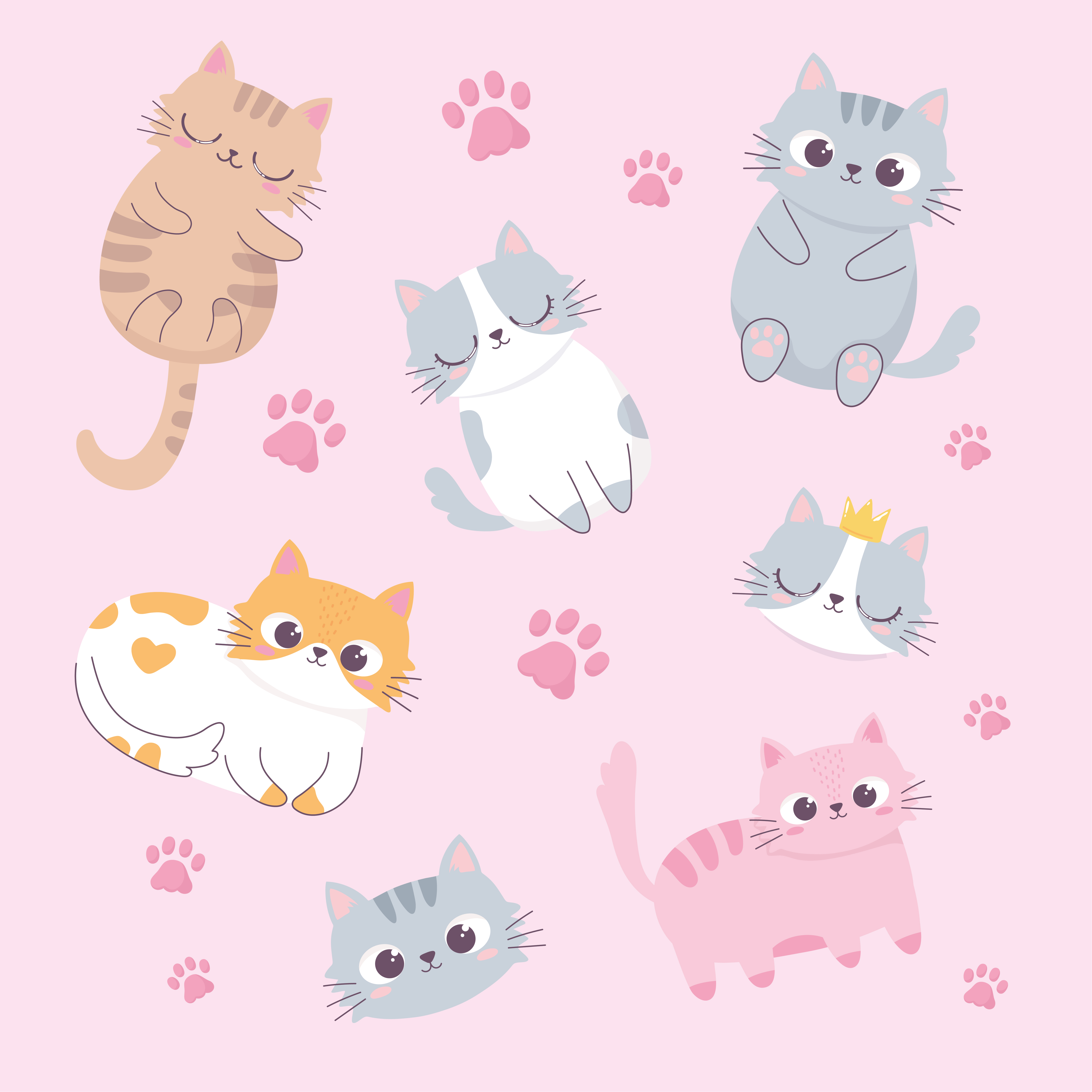 Cute Cat Cartoon Vector Art, Icons, and Graphics for Free Download