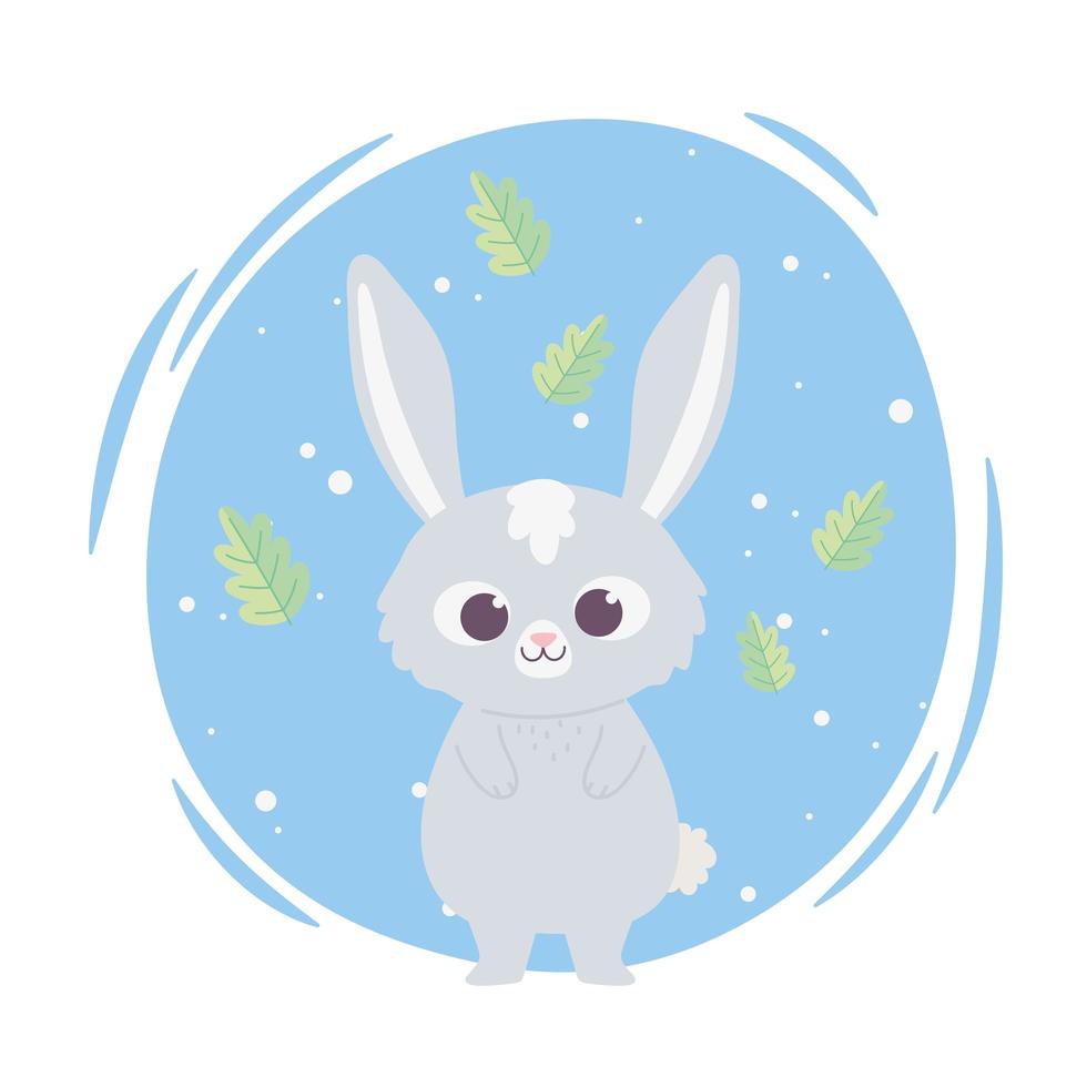 cute cartoon animal adorable wild character little rabbit vector