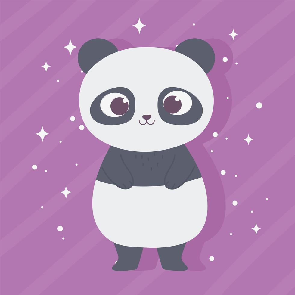 cute cartoon animal adorable wild character little panda vector