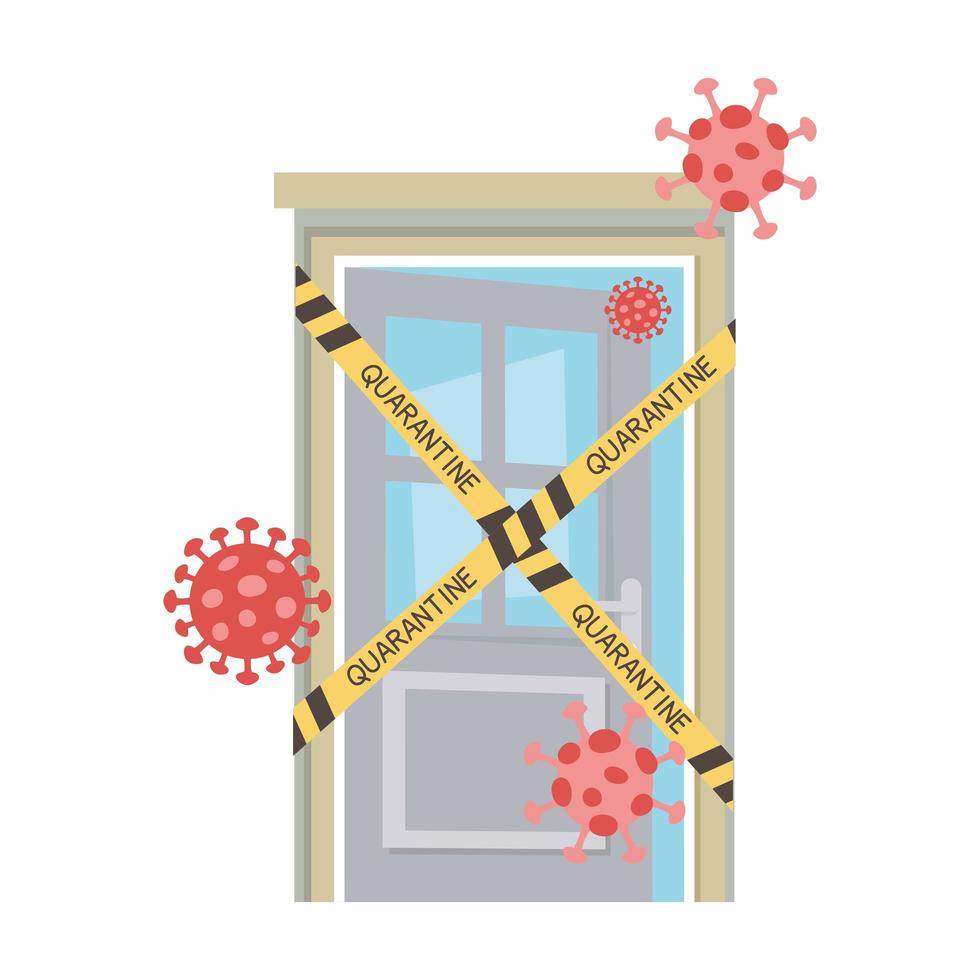 covid 19 coronavirus pandemic, home quarantine protection virus vector