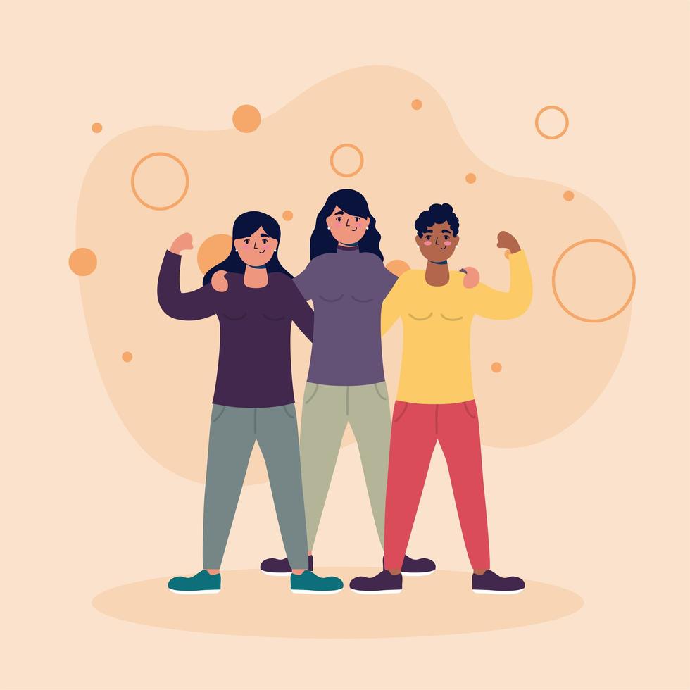 women avatars friends vector design