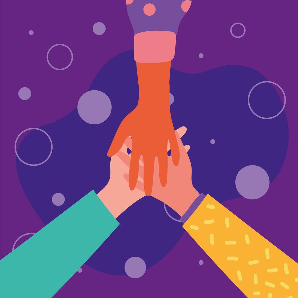 hands of friends design vector