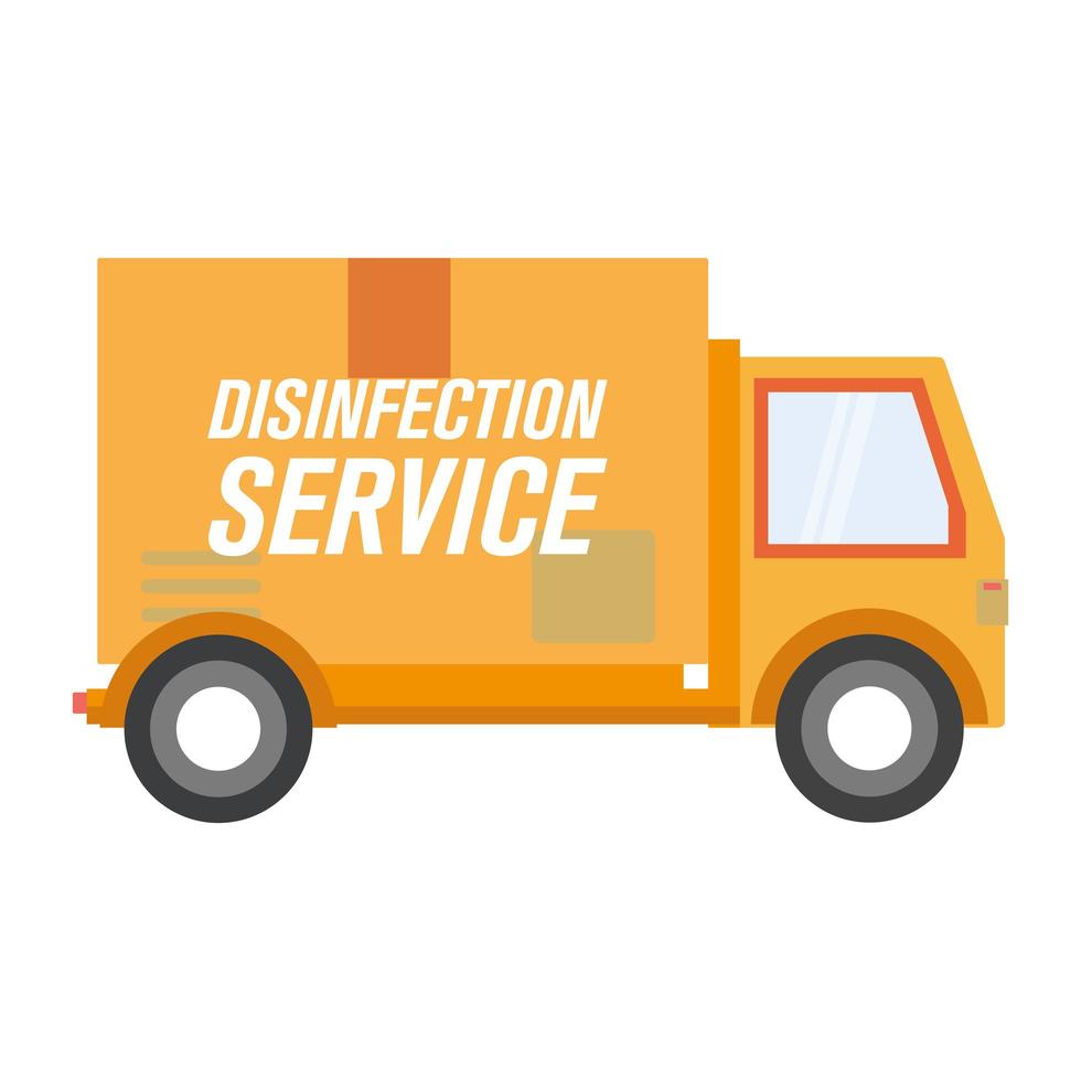 Disinfection service truck vector design