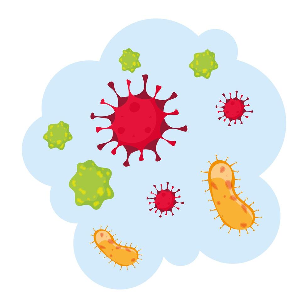 Covid 19 virus on smoke vector design
