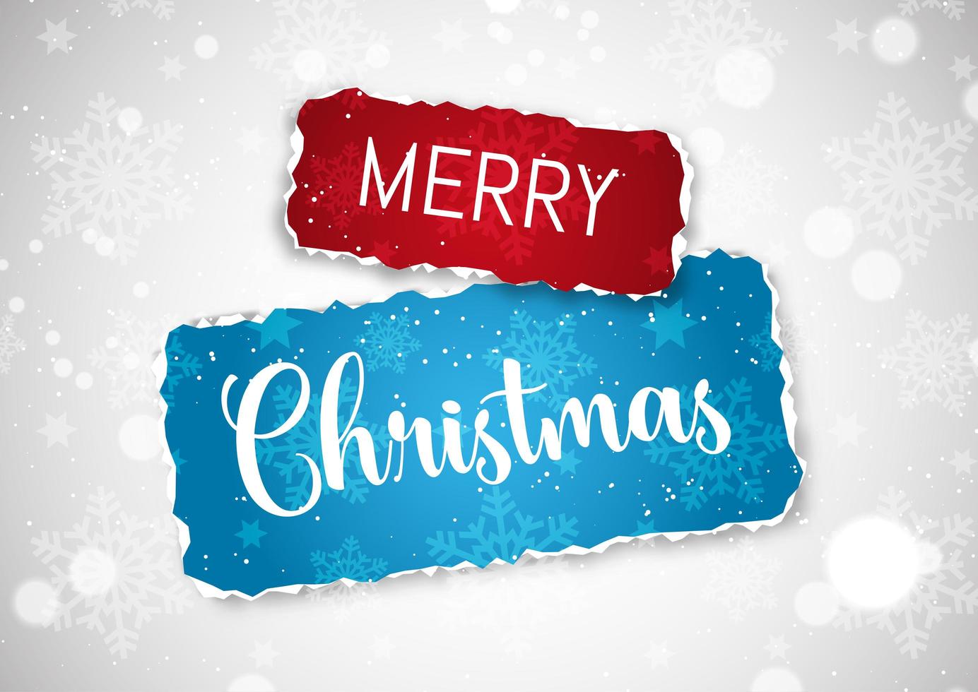 Christmas background with torn paper design vector