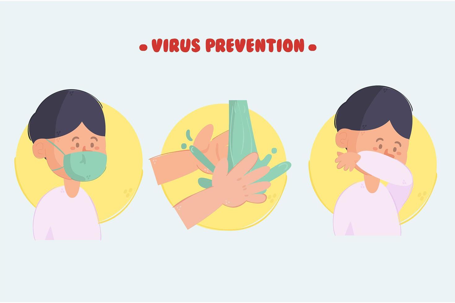 Virus Prevention Illustration Pack vector