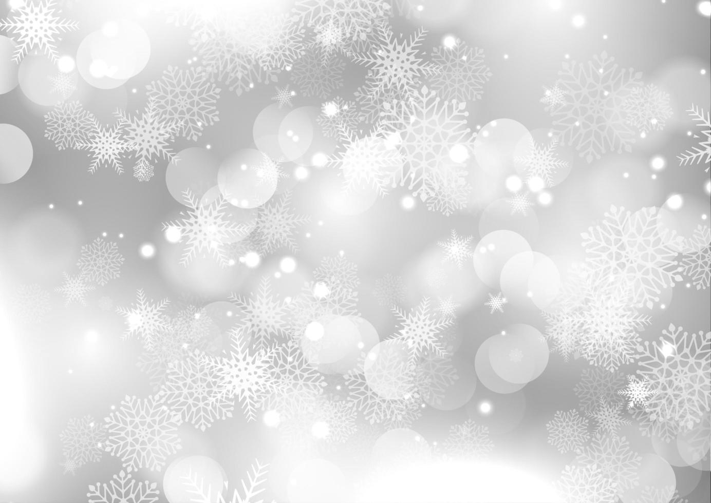 fondo de copo de nieve de navidad plateado vector