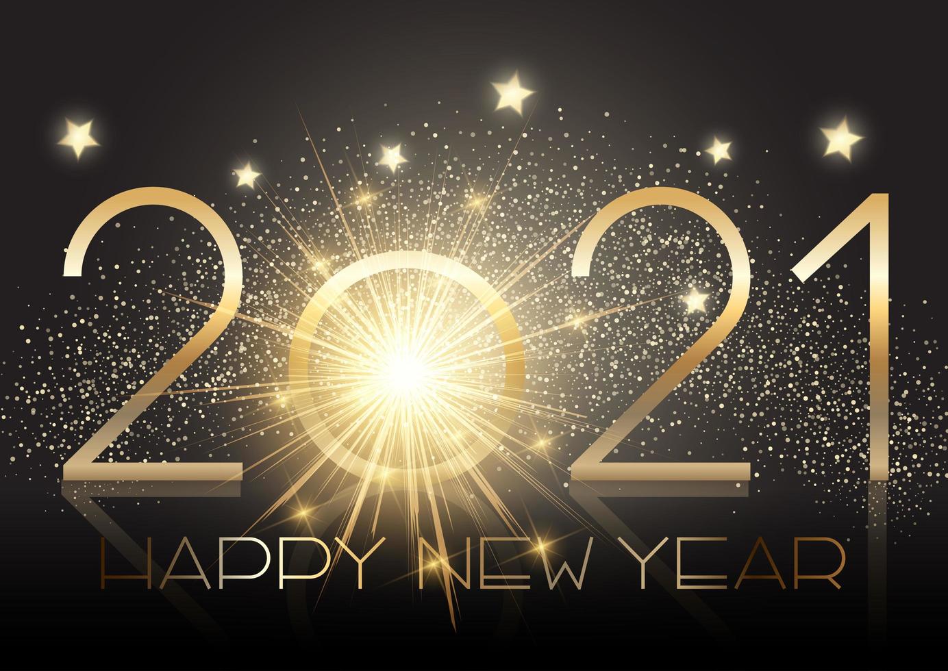 Gold New Year background with sparkle effect vector