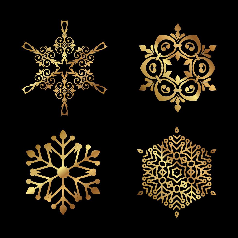 Decorative Christmas snowflake collection vector