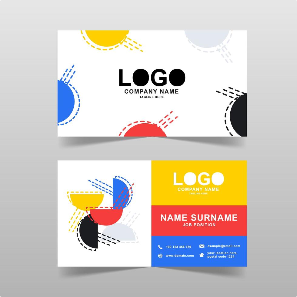 Colorful modern business card template vector