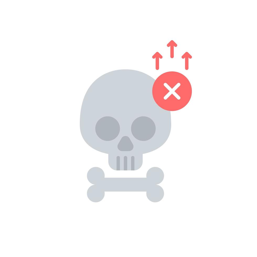 Skull and bone flat icon vector