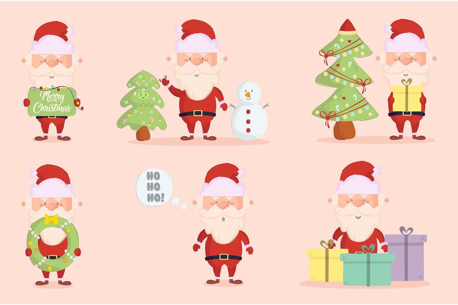 Santa Claus Cartoon Characters vector