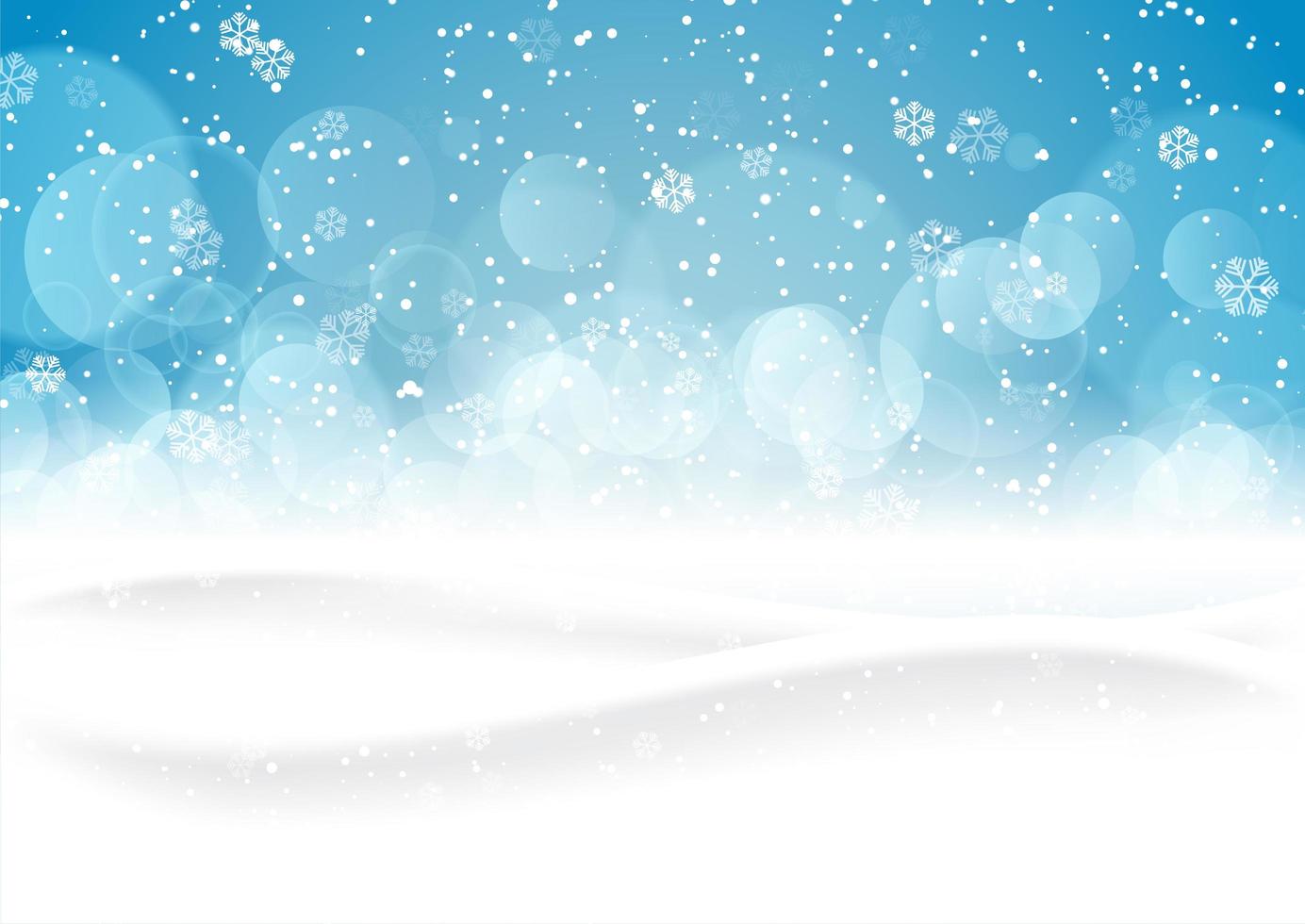 Christmas snowy landscape background vector