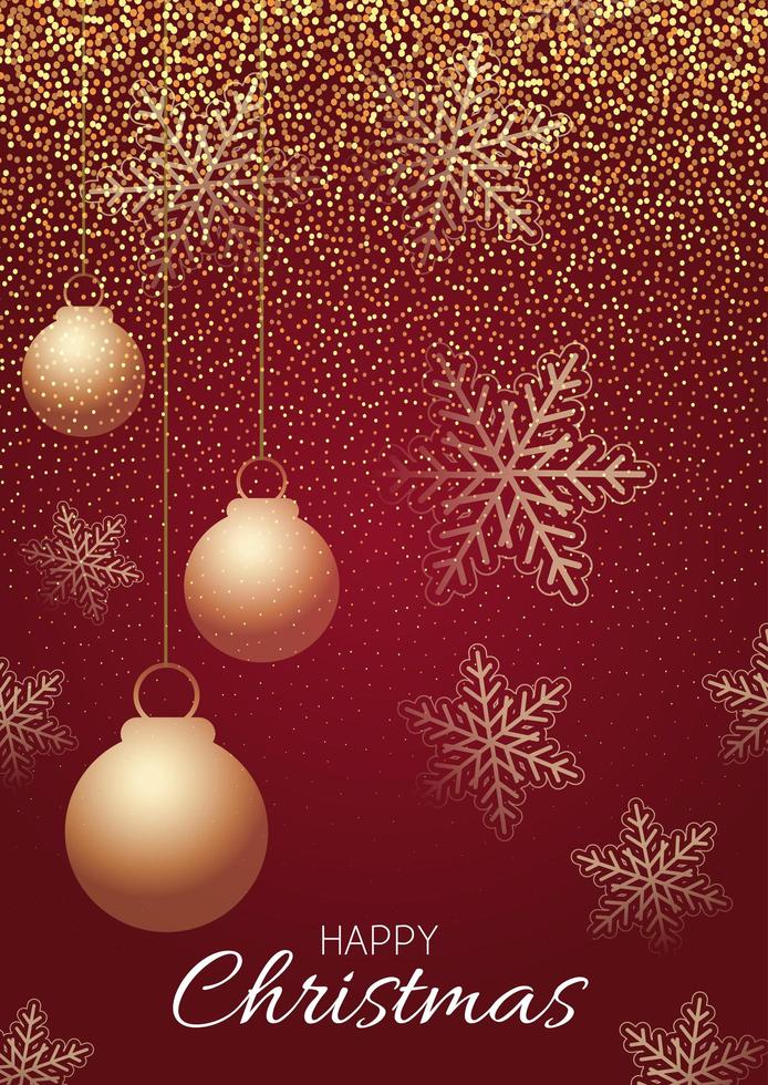 fondo decorativo de navidad rojo y dorado vector